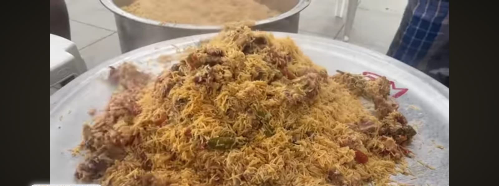 Freshly served Chicken Biryani platter